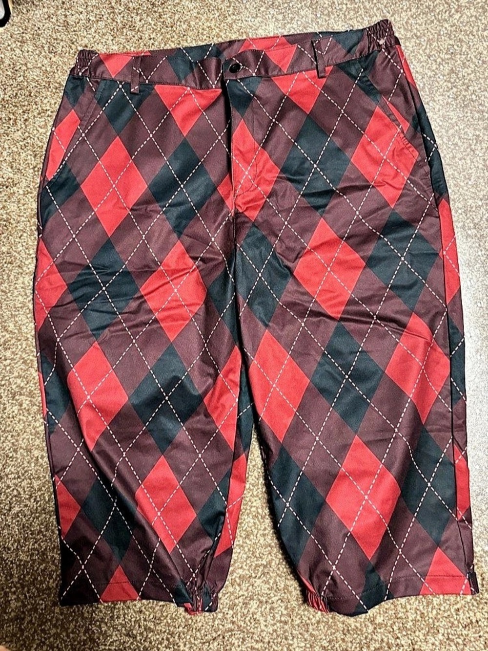 Golf Gentry Men's Argyle golf knickers Pants Size Medium New